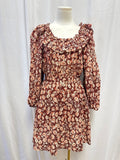 The Westside Brown Floral Mini Dress NWT