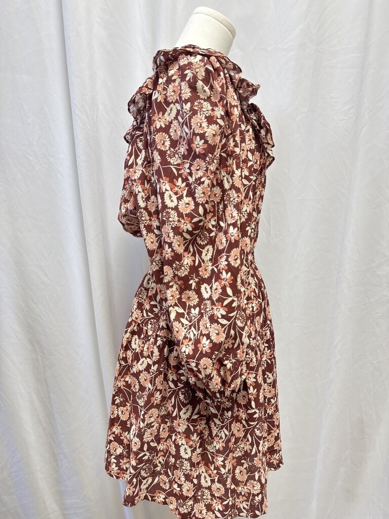 The Westside Brown Floral Mini Dress NWT