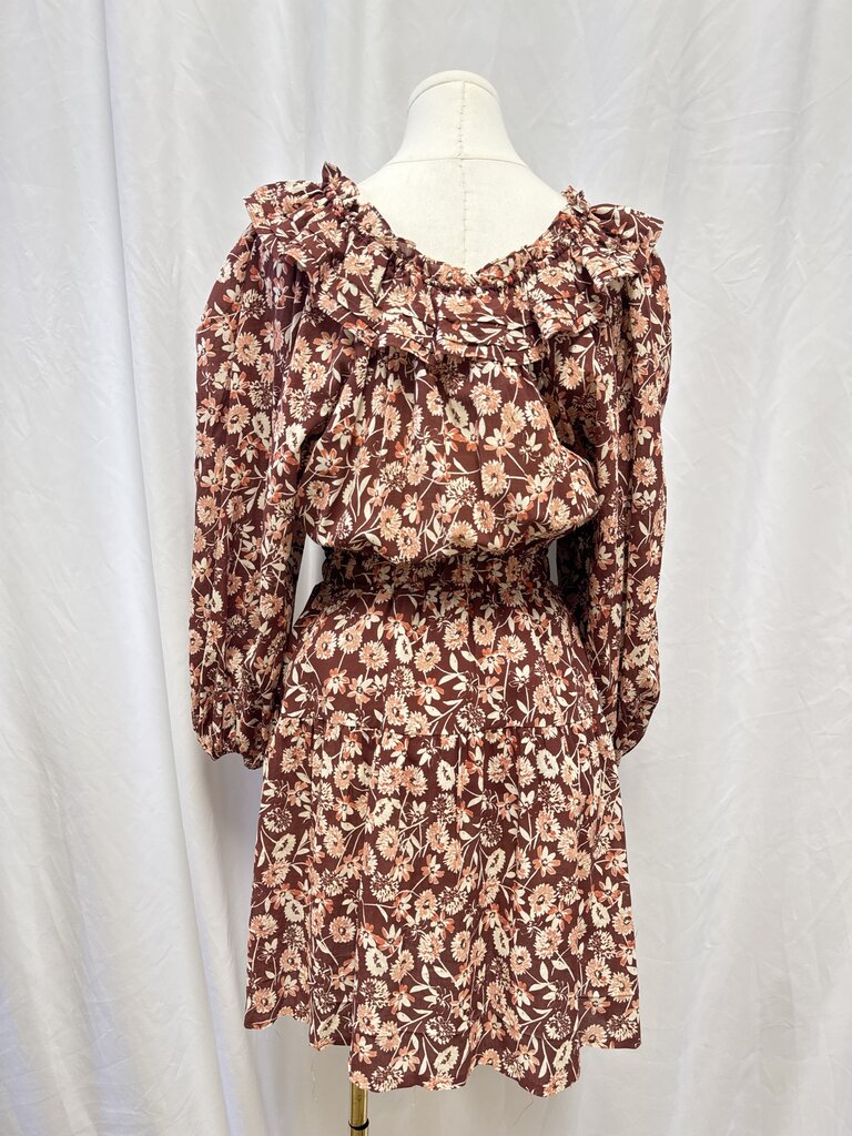 The Westside Brown Floral Mini Dress NWT