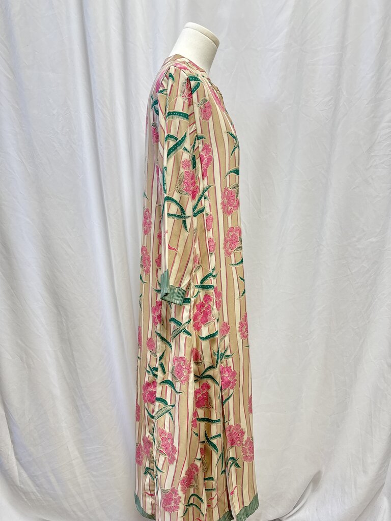 Natalie Martin Beige Striped and Floral Caftan