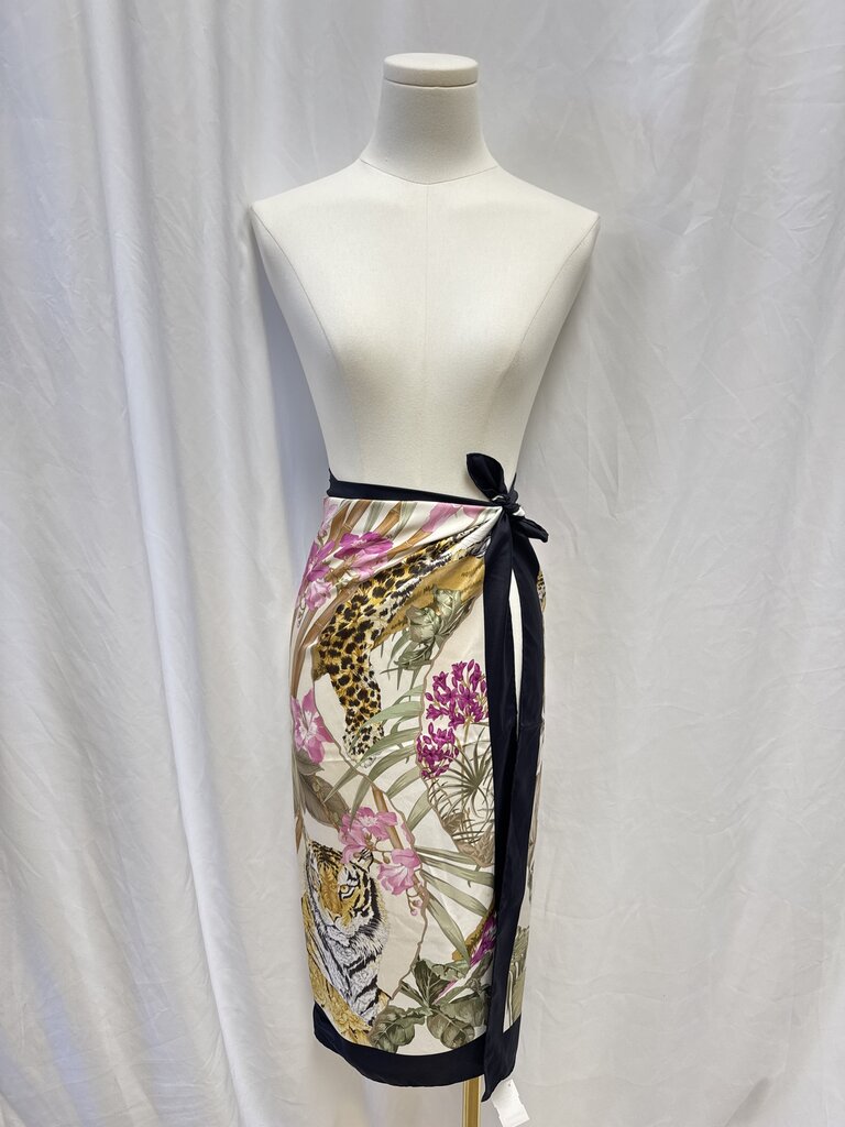 Ferragamo Silk Leopard and Floral Scarf