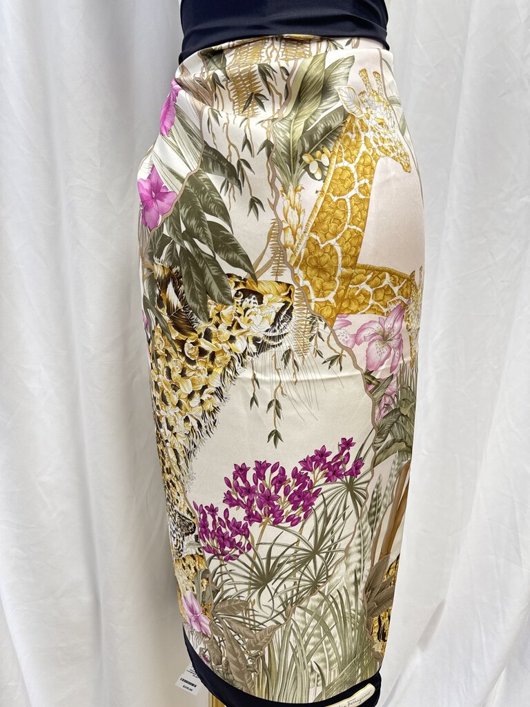 Ferragamo Silk Leopard and Floral Scarf