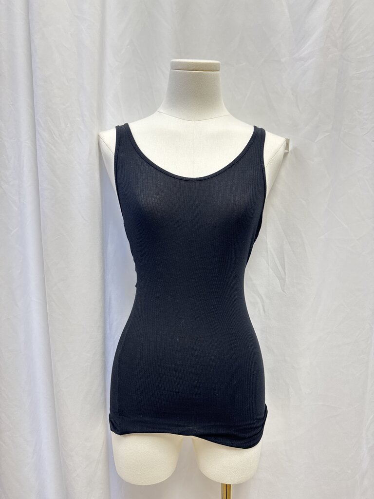 James Perse Black Ribbed Tank