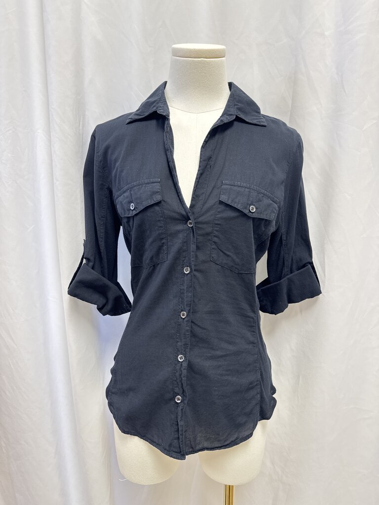 James Perse Black Button Up