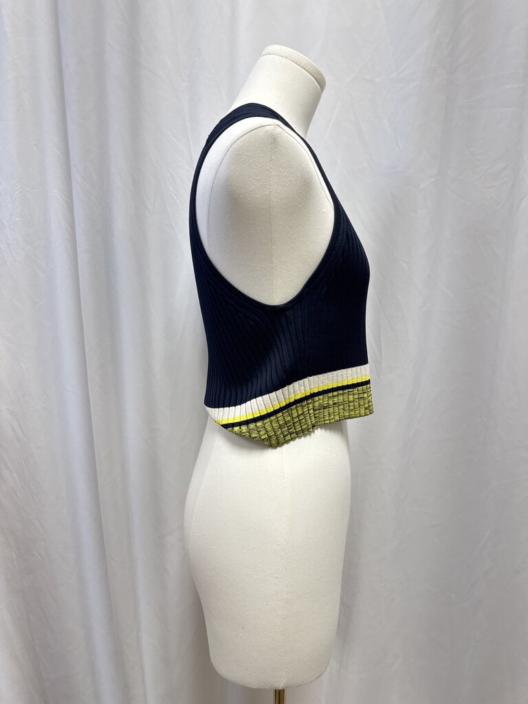 rag & bone Navy Ribbed Banded Bottom Tank