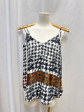 Brochu Walker Black and White Houndstooth Tank