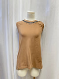 Brunello Cucinelli Brown Embellished Tank