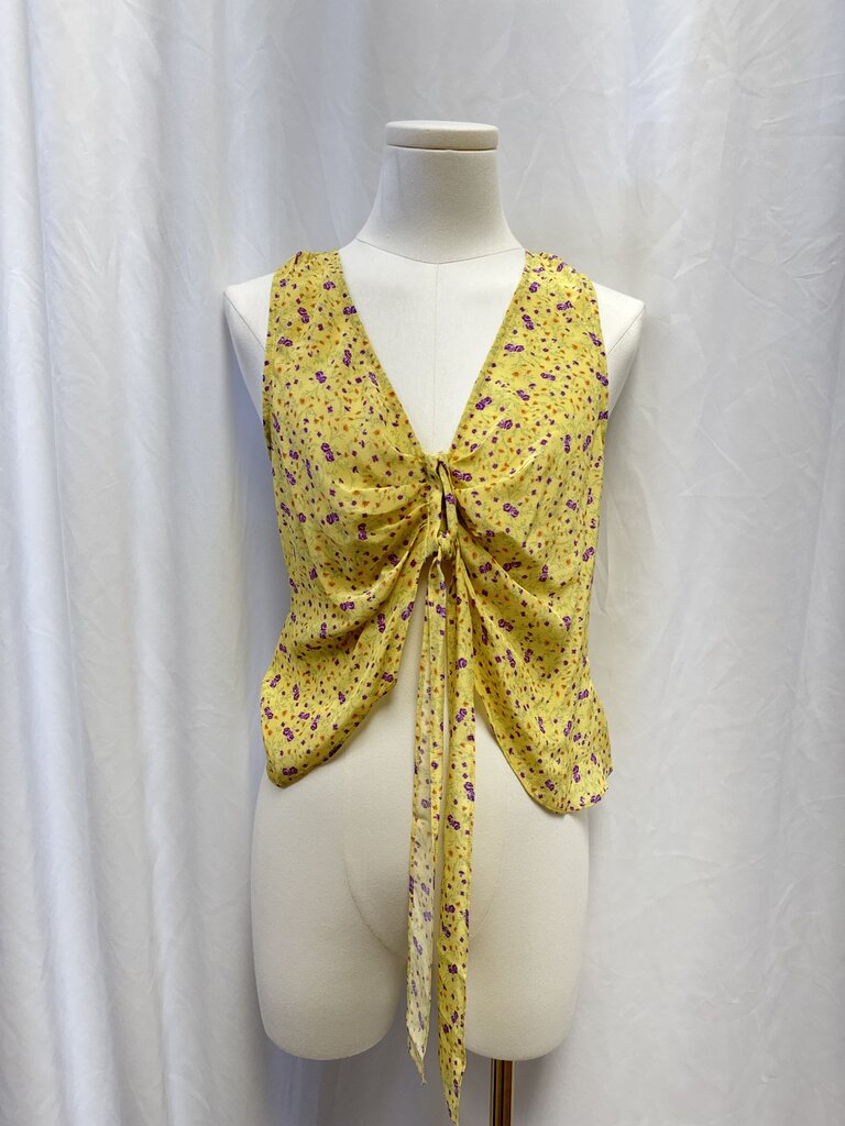 Favorite Daughter Yellow Floral Prairie Top NWT
