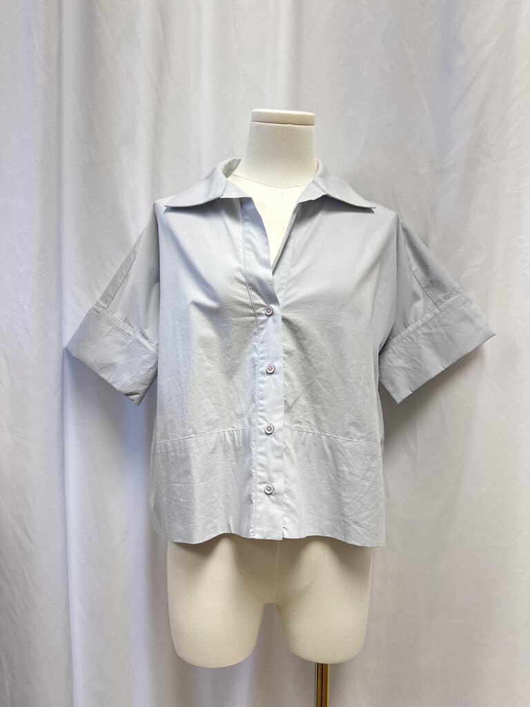 Julia Amory French Blue Cuffed Button Up