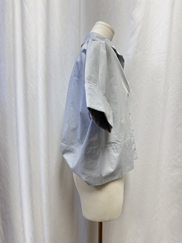 Julia Amory French Blue Cuffed Button Up