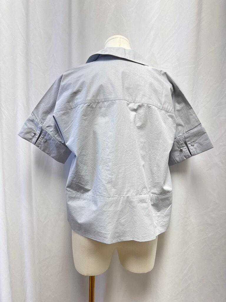 Julia Amory French Blue Cuffed Button Up
