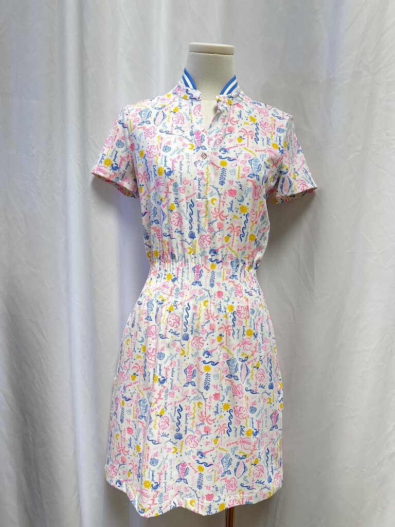 Lilly Pulitzer White Coastal Print Athletic Dress w/Shorts
