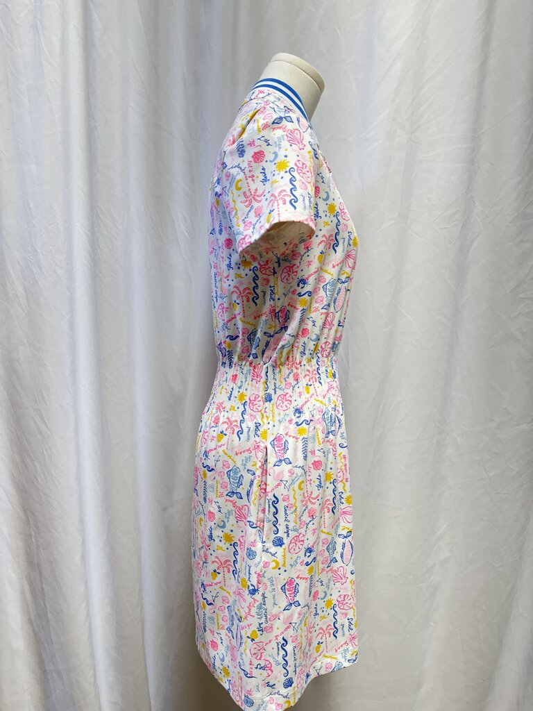 Lilly Pulitzer White Coastal Print Athletic Dress w/Shorts