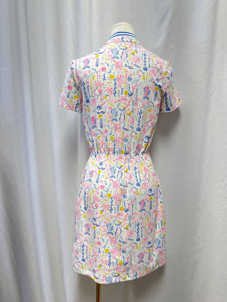 Lilly Pulitzer White Coastal Print Athletic Dress w/Shorts