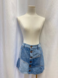 alice + olivia Bue Patchwork Denim Mini Skirt
