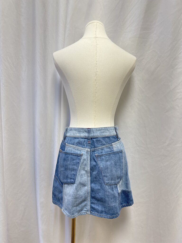 alice + olivia Bue Patchwork Denim Mini Skirt