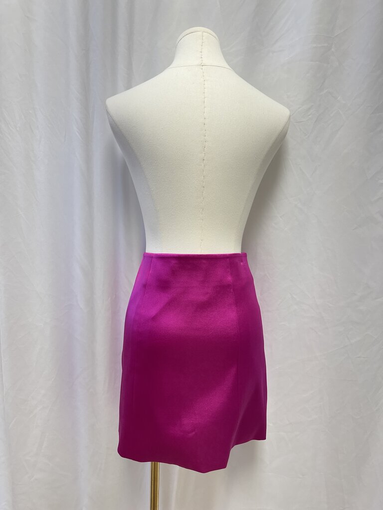 Frame Fuchsia Satin Mini Skirt