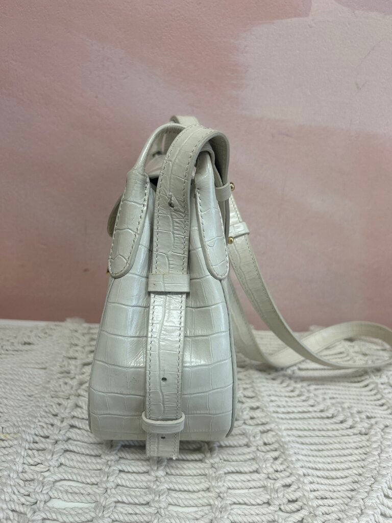 Demellier Embossed Faux Croc Shoulder Bag