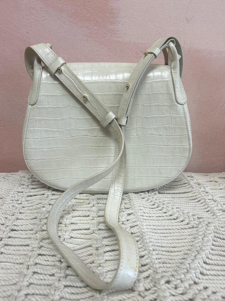 Demellier Embossed Faux Croc Shoulder Bag