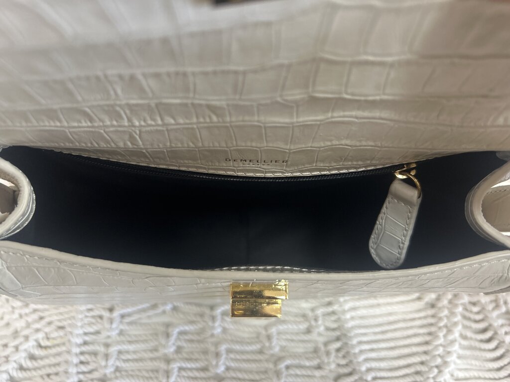 Demellier Embossed Faux Croc Shoulder Bag