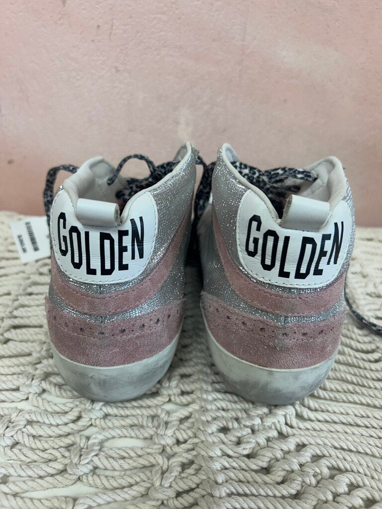 Golden Goose Metallic Cheetah Lace Hi-Top