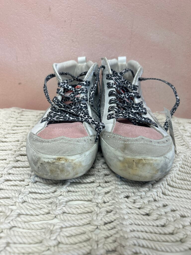 Golden Goose Metallic Cheetah Lace Hi-Top