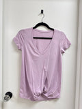 Lululemon Lilac Tie Front Tee