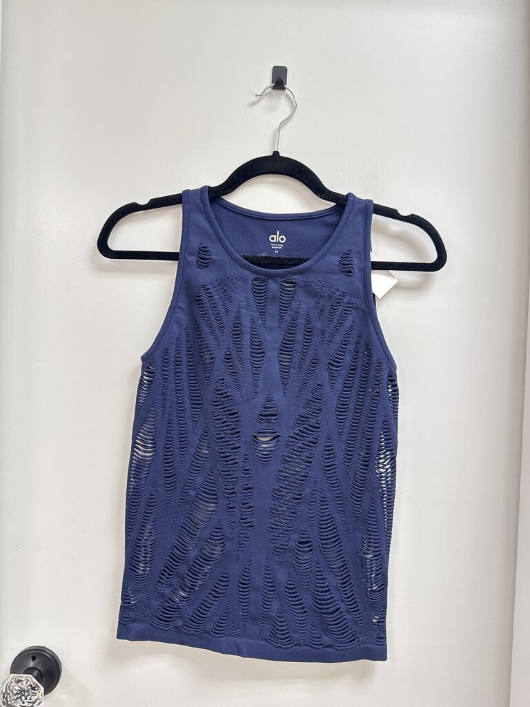 Alo Blue Distressed Tank