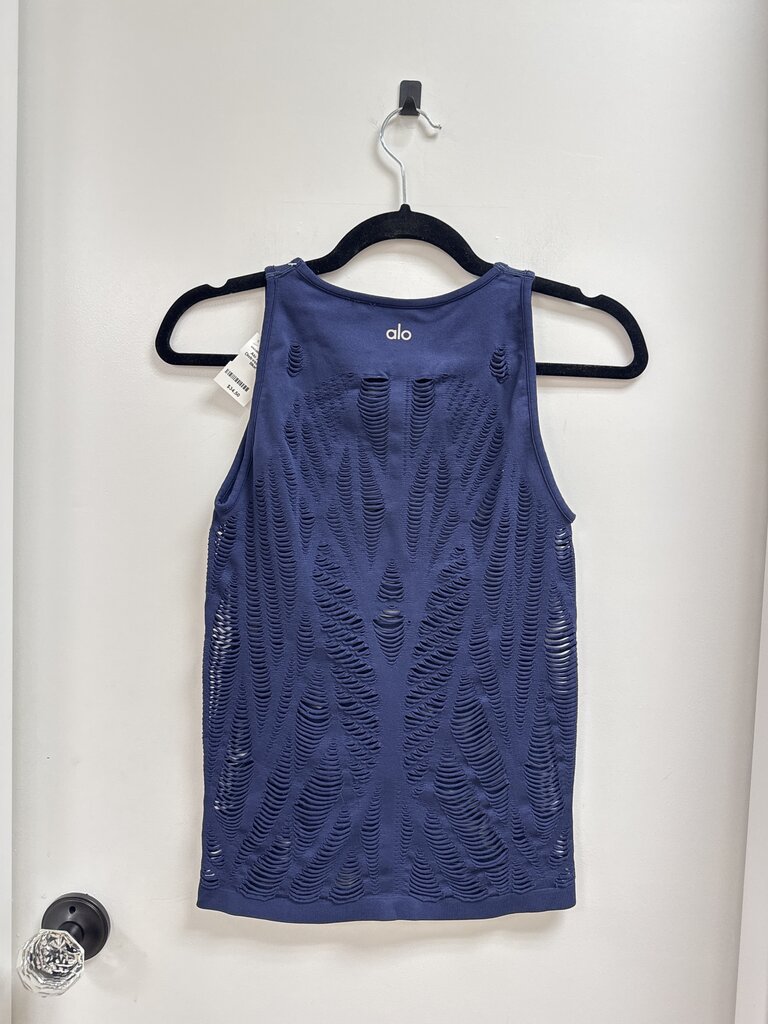 Alo Blue Distressed Tank
