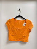 Year of Ours Orange Ribbed Cropped Top