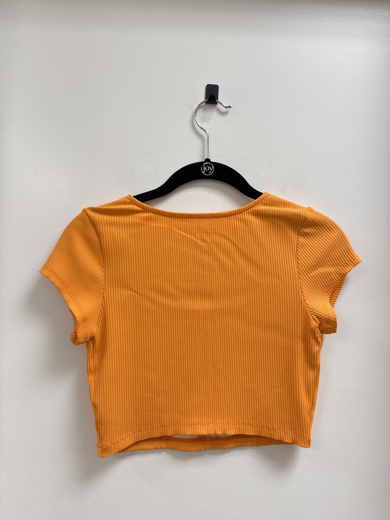 Year of Ours Orange Ribbed Cropped Top