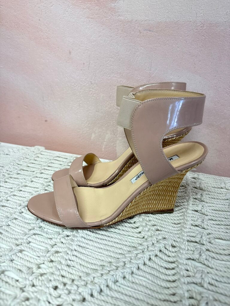 Manolo Blahnik Patent Wedge Sandals