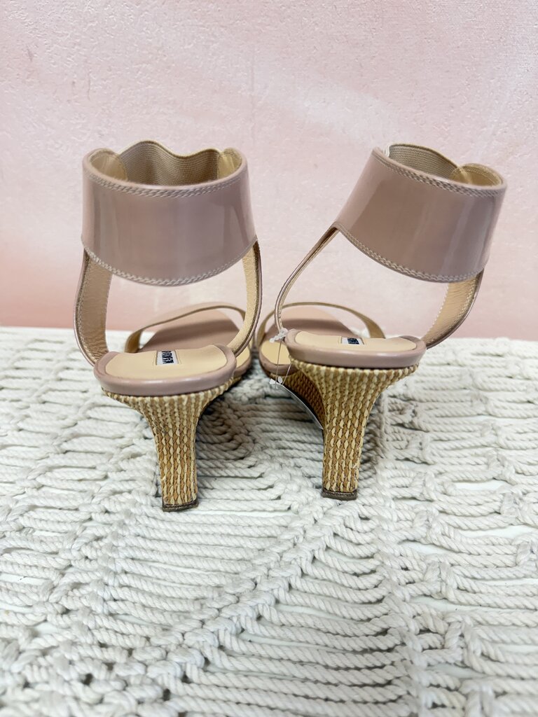 Manolo Blahnik Patent Wedge Sandals