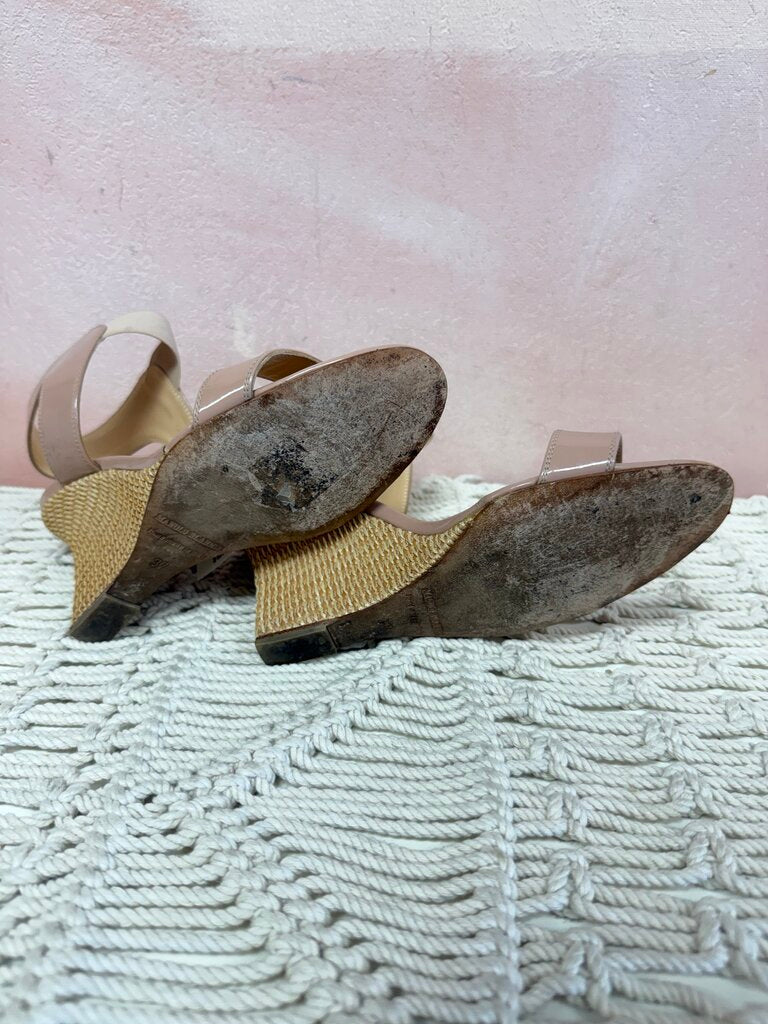 Manolo Blahnik Patent Wedge Sandals