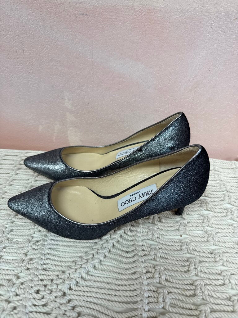 Jimmy Choo Glitter Suede Pumps