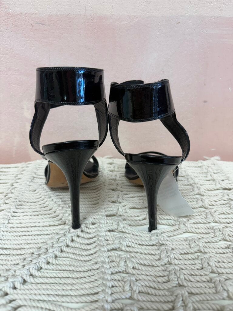 Manolo Blahnik Patent Open Toe Pump