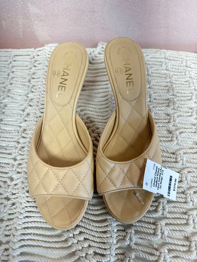 Chanel Quilted Kitten Heel Sandal (As Is)