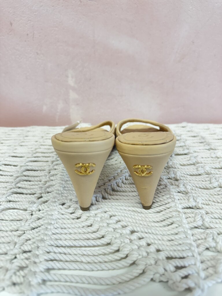 Chanel Quilted Kitten Heel Sandal (As Is)