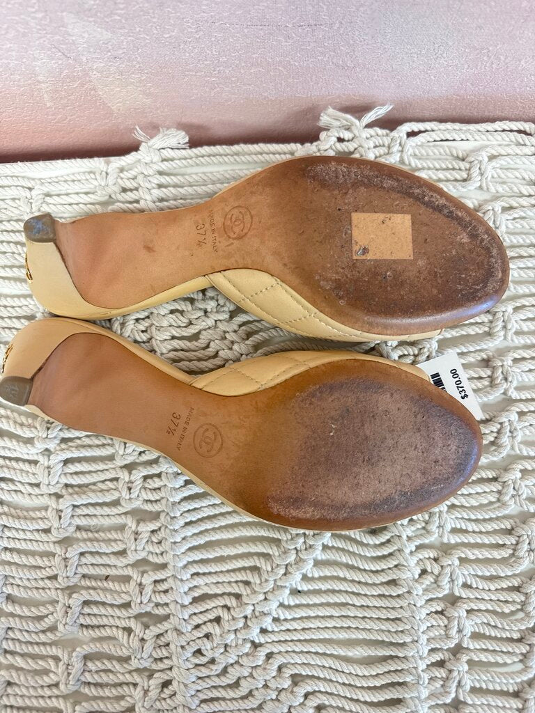 Chanel Quilted Kitten Heel Sandal (As Is)