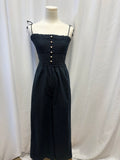 Maeve Black Smocked Jumpsuit