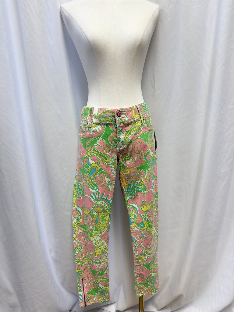 Lilly Pulitzer Pink Monkey Print Jean NWT