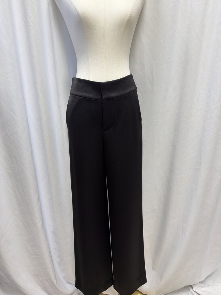 alice + olivia Black Satin Wide Leg Trouser
