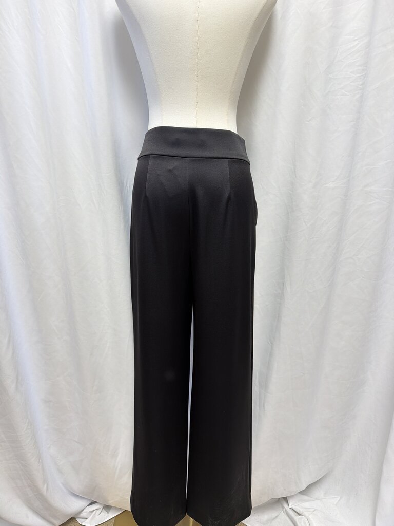 alice + olivia Black Satin Wide Leg Trouser