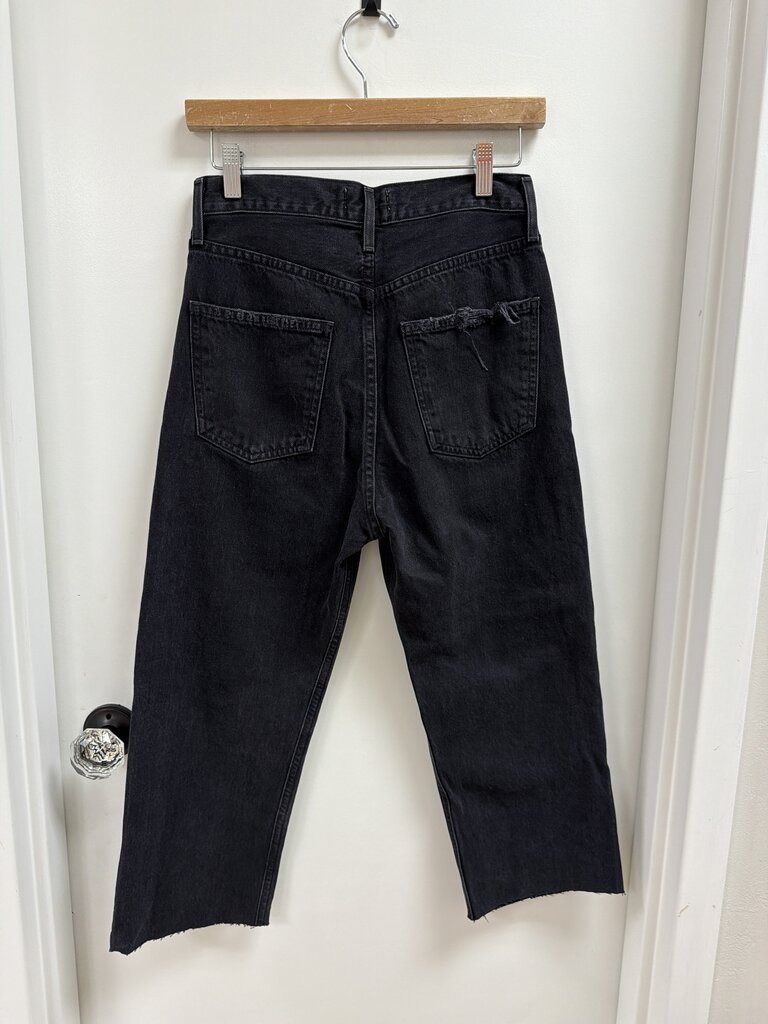 Agolde Distressed Cropped Wide Leg Jean