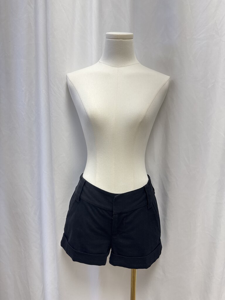 alice + olivia Black Cuffed Shorts