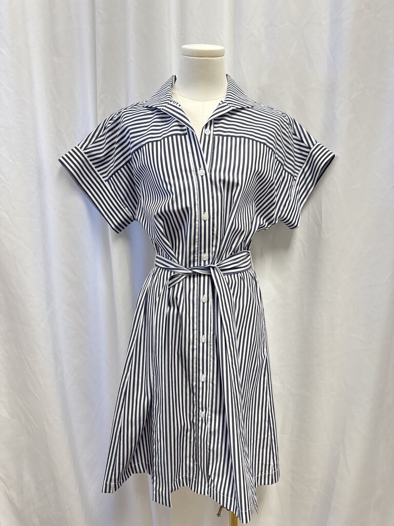 Kal Rieman Blue Striped Belted Dress