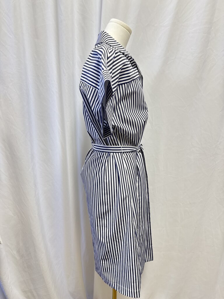 Kal Rieman Blue Striped Belted Dress