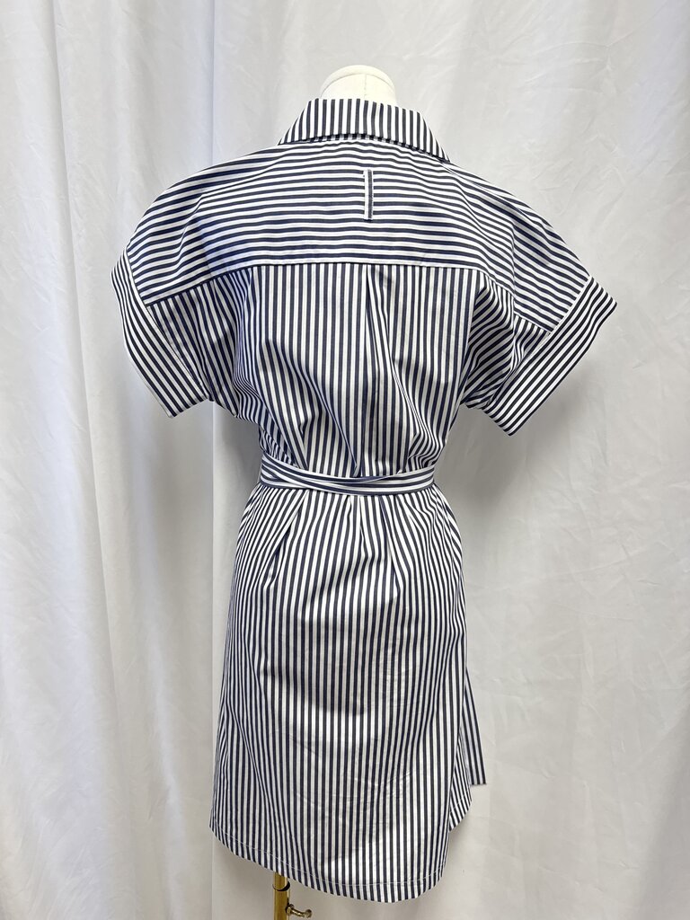 Kal Rieman Blue Striped Belted Dress