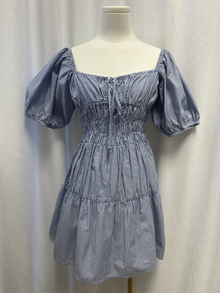 Ciao Lucia Blue Striped Smocked Dress