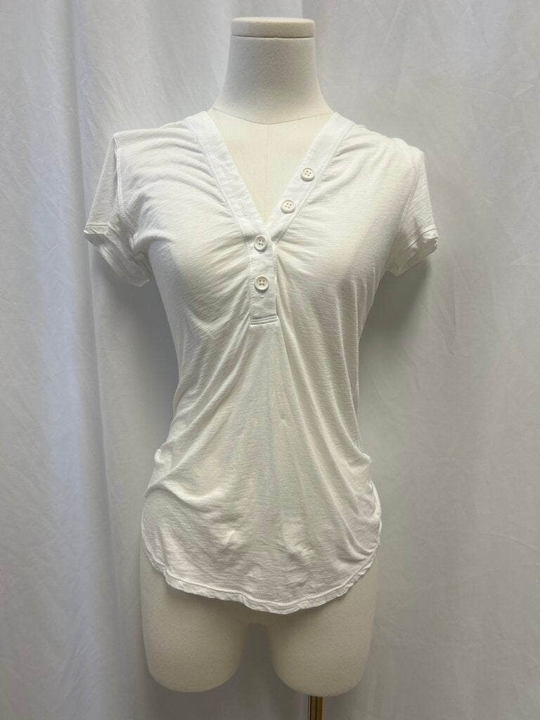 James Perse White Tissue V-Neck Tee